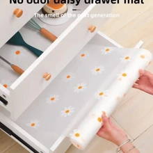 1 pièce Tapis de placard anti-adhérent et antidérapant à motif chrysanthème, tapis de tiroir de réfrigérateur, tapis de réfrigérateur imperméable en EVA, tapis de placard, tapis de table simple. Convient pour les écoles, les bureaux, les maisons et les voyages