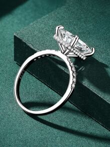 4ct Radiant Cut Cubic Zirconia Ring, Princess Cut 4-Prong S925 Silver Band, Women's Engagement/Promise Ring, Gift For Her