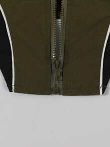 Conjunto de chaqueta y falda de estilo europeo y americano holgado y casual, de color block, manga larga, nueva llegada de otoño 2024 para mujeres