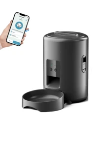2L/67.64oz Automatic Cat Feeder, Smart Pet Feeder, Dual Frequency 2.4G WiFi Automatic Dog Feeder, Circular Automatic Pet Food Dispenser With App Control, USB Powered (Adapter Not Included), Mini Remote Control Cat Dog Food Dispenser For Daily Scheduled Feeding