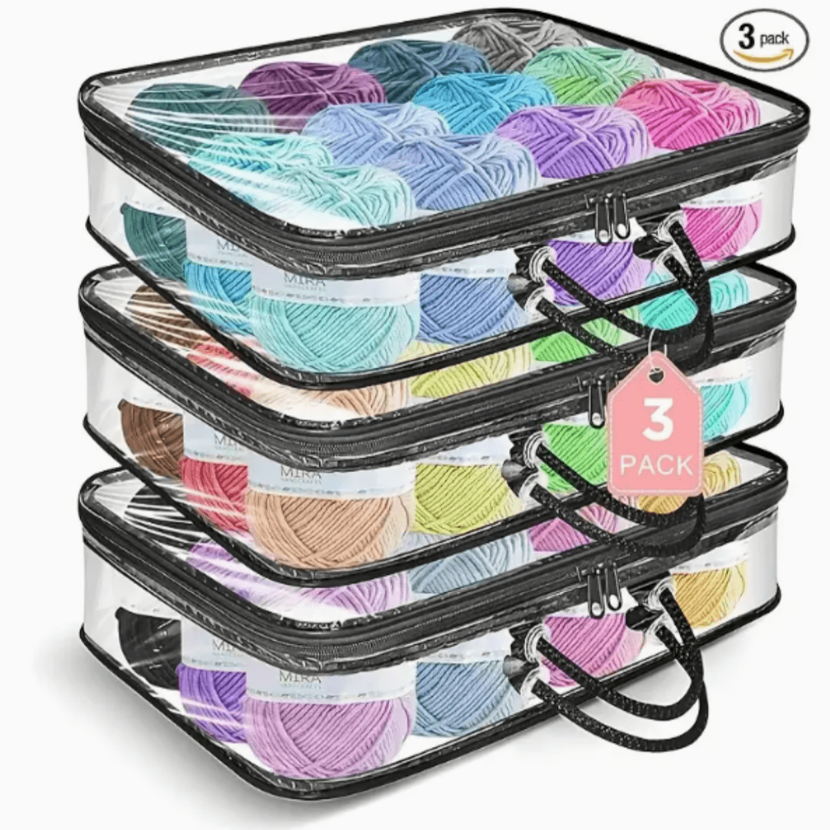 1/3 PiecesTransparent Yarn Storage Bag With Zipper And Handle, Transparent Knitting Needle And Crochet Supplies Organizer, Stackable Design For Colorful Yarn Organization, Great For Knitting Accessories And Craft Storage, Yarn Organizer | Stackable Storage Bag | Zipper Closure, Yarn Storage, 11.81x15.75x3.94 Inch, Great For Craft Accessories And Yarn Organization, Knitting Accessories And Supplies, Yarn Storage