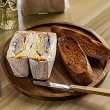1pc Wooden Round Tray, Sushi & Dessert Serving Platter, Wooden Decorative Jewelry Storage Tray, Suitable For Bathroom Vanity, Farmhouse Style Coffee Table Decor, Round Wooden Plate