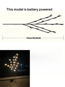 1pc 2.3m-144LED Cherry Blossom Tree Vine Light - 8 Flashing Modes, USB Powered, Flexible Bendable, Suitable For Home Decor, Living Room, Fantasy Garden, Bedroom Decoration, Wall Decor, Yard, Holiday Party, Game Room, Office - Multicolor - View 12