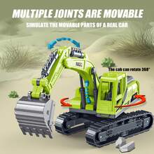 1 Pc Children's Multi-Color Track Excavator Toys, Boy Engineering Vehicle Sliding Simulation Excavator, Soft Rubber Excavator Toys - Multicolor - View 5