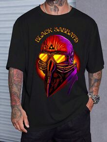 Black  T-Shirt Prince Of Darkness Singer International Rock Band Icon Legend 100% Cotton Unisex Plux Size Fashion Punk Street Casual Shirt Men Women Streat Streatwear Immediate Shipping - 黑色 - 查看 2