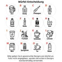 Entscheidungswürfel für Getränke, personalisiertes Paar-Jahrestags-Geschenk, Würfel für Date Night, personalisiertes Geschenk für Paar, in Spanisch und Deutsch gravierte Würfel, Geschenk für Ihn und Sie, kommt in schwarzer Schmuckbox