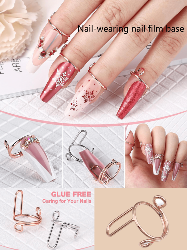 10pcs Fashion Wearable Nail Base, Removable Nail Ring, Metal Ring 10-Piece Set, Essential For Nail Art, Suitable For Daily Life, Work, Dating, Party, Travel, Etc.,Nail Supplies,Nail Tools,Nail Art Tools,Back To School,Nails,Nail Tools For Press On Nails