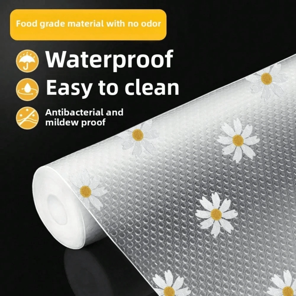 1 pièce Tapis de placard anti-adhérent et antidérapant à motif chrysanthème, tapis de tiroir de réfrigérateur, tapis de réfrigérateur imperméable en EVA, tapis de placard, tapis de table simple. Convient pour les écoles, les bureaux, les maisons et les voyages