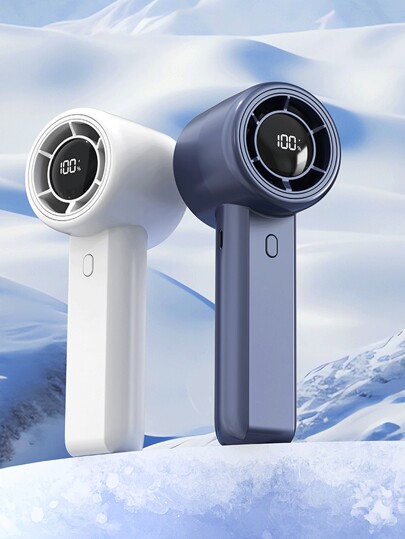 Mini ventilador portátil de alta velocidade com semicondutor potente para resfriamento de ar condicionado, ventilador elétrico portátil recarregável e silencioso para uso estudantil, dispositivo de resfriamento