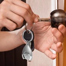 2 piezas de llavero con token para carrito de compras, llavero compacto y portátil para carrito, llavero mono y duradero para desbloquear el carrito de supermercado
