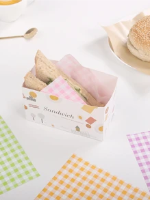 100/400 Sheets Greaseproof Wax Paper, Sandwich Wrapping Paper, Kitchen Baking Paper, Cake Box Liners, Oil Absorbing Paper, Dinner Plate Plaid Paper, Hamburger, Bread And Sandwich Liners (Suitable For BBQ, Picnic, Party And Fast Food)