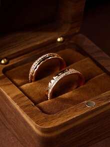 1 件 925 纯银简约精致钻石图案戒指女士珠宝礼物生日礼物派对礼物 - 玫瑰金 - 查看 3