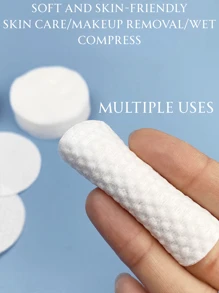 Cuscinetti struccanti riutilizzabili tondi, 100/200/500/1000 pezzi di morbidi asciugamani detergenti per il viso in una scatola di immagazzinaggio per viaggi, campeggio, escursioni, sport, salone, cura della pelle, soggiorno, camera da letto, bagno, decorazione della casa, forniture da viaggio, matrimonio, festa, compleanno, regali per uomini e donne, mamma, papà, amici, Capodanno, accessori, articoli regalo divertenti, cuscinetti struccanti tondi con diametro di 2,36 pollici, sfere detergenti, bastoncini cotonati