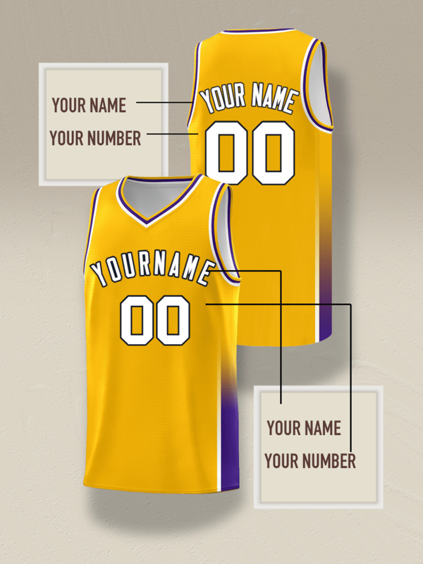 قميص كرة سلة أصفر مخصص، اسم الفريق وأرقام شخصية، طباعة نقل حراري ، قماش ناعم ومريح ، قميص تدريب يومي ، طراز بسيط