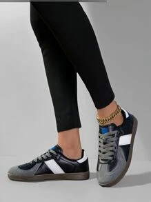 Chaussures décontractées à semelle souple de berger allemand, Baskets plates à lacets et bout rond pour hommes
