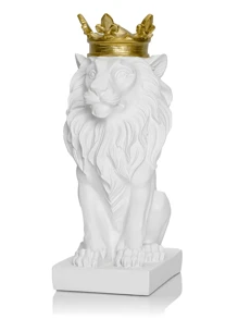 1pc Gold/White/Black Lion King Statue, Family Lion Collection, Living Room And Tv And Office Shelf Decor, Coffee Table Decoration, Home Decoration,The Best Gift For Men, Fathers Day Gifts, Boy, Grandfather (Gold) (White) (Black)