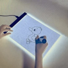 1 pieza Caja de luz de trazado iluminada, alta luminosidad para bocetos de anime, caligrafía, práctica de dibujo - Rectángulo - Ver 4