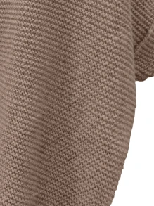 Plus Size Women's Casual Solid Color Hooded Knitted Cardigan Sweater, Versatile Elegant Mature Everyday Wear, European & American Style