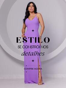 Plain Long Dress Slit Cross Back Adjustable Straps Party Wedding Bridesmaid GuestSimpleCasualCuteElegantSexyBohoVintageClothCrossoverZipperLong Dress Bare BackBeachNightWeddingBaby ShowerFormal & EveningPhotoshootSummer - 紫丁香色 - 查看 7