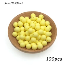 50 pezzi/100 pezzi, Assortimento di perline, perline in silicone di colore solido da 9mm/12mm/15mm, in vari colori, perline decorative, adatte per braccialetti fai-da-te, penne con perline, ecc.