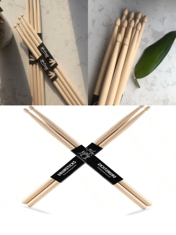 2 Stücke Profi Schlagstöcke, 5A/7A Ahorn & Nussholz Trommelstöcke, angenehmer Griff, hohe Ästhetik, professionelle Leistung, widerstandsfähiges Nussholz mit hervorragendem Rückprall und präzisem Schlagempfinden, minimalistisches Design ideal für Bühne und Praxis, ideales Schlagzeug Spielzeug, Halloween, Weihnachten, Abschlussgeschenk für Studenten