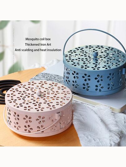 Caja de incienso de mosquitos con flor de ciruelo creativa, soporte de incienso de mosquitos resistente a las llamas para interiores y exteriores, quemador de aromaterapia grande, plato de incienso de mosquitos