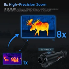 The AI-Enhanced Thermal Monocular Delivers Groundbreaking Performance With 1.5km Human Detection Range And 8x Magnification, Powered By A 384*288 AI Super Resolution Sensor Coupled With Dual Optical Systems - An 18mm Objective Lens And 15mm F/0.9 Ultra-Sensitive Lens For Unparalleled Light Capture. Its 1.43-Inch AMOLED High-Definition Display Presents Crystal-Clear Thermal Imaging, While Rugged IP66-Rated Construction Ensures Reliability In Harsh Environments. Featuring Versatile Type-C, HD OUT 2.1, And CVBS Multi-Interfaces, The Device Boasts 10-Hour Continuous Operation And 32GB Internal Storage For 512*384 Resolution Photo/Video Recording. This Professional-Grade Tool Is Engineered For Demanding Applications Including Precision Hunting, Firefighting Operations, Wildlife Tracking, Night Vision Surveillance, And Industrial Inspection, Includes User Manual, EVA Bag, Flannel Bag, Lens Cleaning Cloth, Hand Strap, USB Data Cable - màu đen - Xem 3