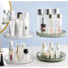 Acrylic Makeup Organizer 360º Rotating Makeup Organizer With 2 Floors - YT2500 trong suốt - Xem 3