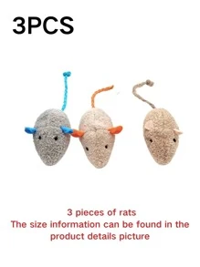 1/3/5PCS Cat Chew Toys, Simulated Plush Mice And Simulated Fish, Containing Catnip To Attract Cats To Play Quietly Without Disturbing People, Excellent Material, Strong And Durable, Suitable For Cats To Play Indoors