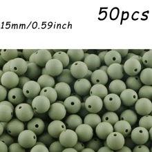 50 pezzi/100 pezzi, Assortimento di perline, perline in silicone di colore solido da 9mm/12mm/15mm, in vari colori, perline decorative, adatte per braccialetti fai-da-te, penne con perline, ecc.