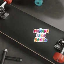 3 Inch Removable Outdoor Waterproof Vinyl Sticker Tomorrow Will Be Beautiful Spanish Quote With Colorful Flower Pattern, Motivational Aesthetic Sticker For Laptops, Tablets, Phone Cases, Notebooks, Water Bottles