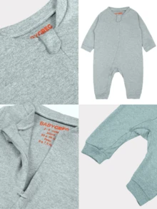 Bebê 3 Peças Macacão Minimalista Cinza, Preto e Off 0 a 12 Meses Enxoval Recém-nascido - Multicolorido - Visão 5