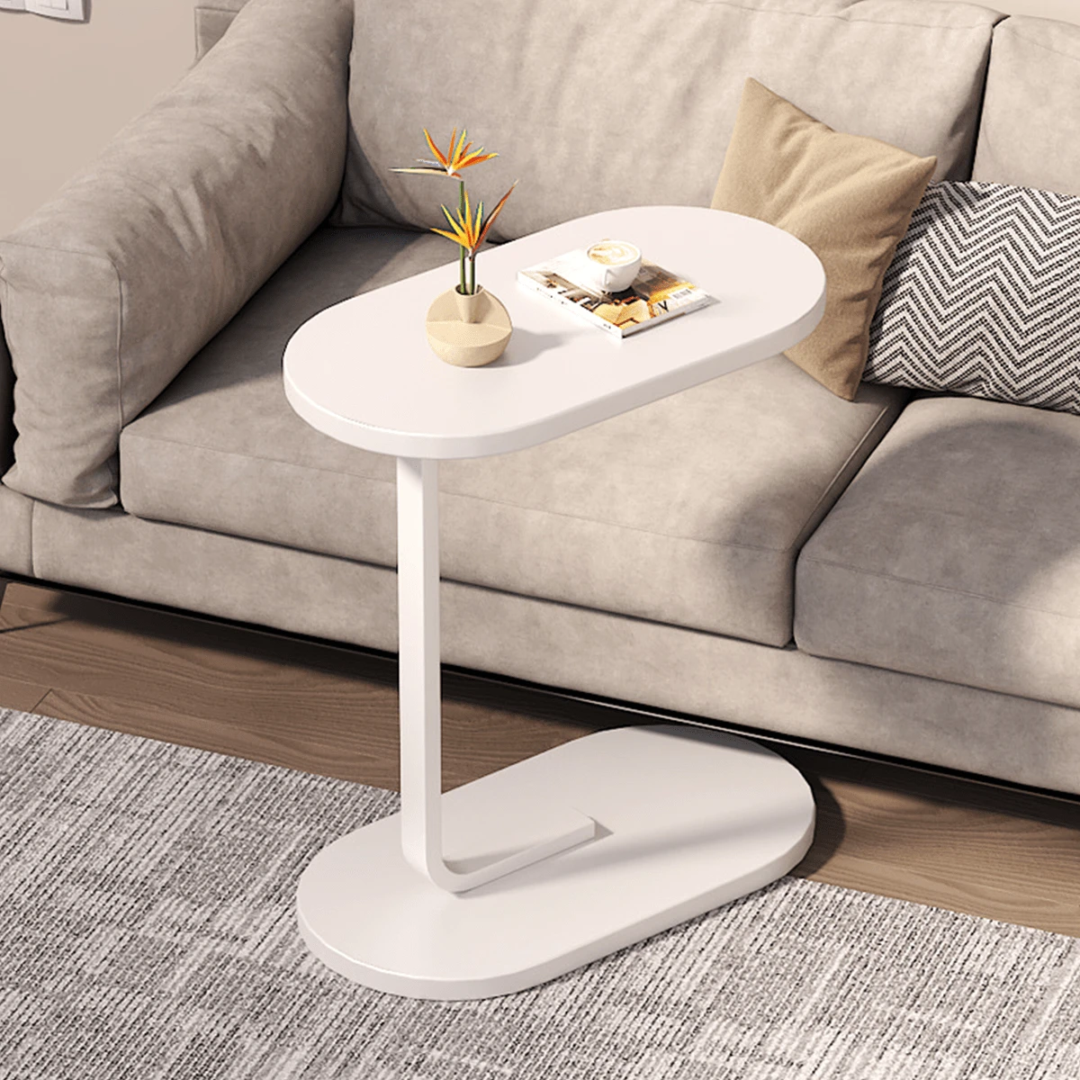 1 pieza Gabinete lateral portátil de lujo para sofá, mesa de centro de almacenamiento minimalista moderna para sala de estar, gabinete de mesita de noche - Multicolor - Ver 1