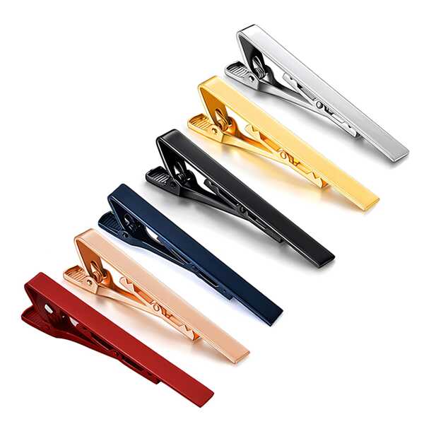 6 Pcs Men Fashion Tie Clip Set For Regular Tie Wedding Tie Business Tie Fashion Accessories For Men Ideal Choice For Gifts Back To School