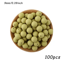 50 pezzi/100 pezzi, Assortimento di perline, perline in silicone di colore solido da 9mm/12mm/15mm, in vari colori, perline decorative, adatte per braccialetti fai-da-te, penne con perline, ecc.