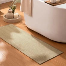 2/1 pieza Juego de alfombras de baño de secado rápido, alfombra de baño de lino ultra delgada, alfombra de baño absorbente y antideslizante, alfombra de baño de enfriamiento y secado rápido, alfombra de baño antideslizante de verano - Café integral - Ver 4