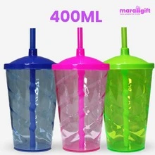 20 Twister Cups 400ml, Cups, Lids And Colorful Straws - Multicolor - View 2