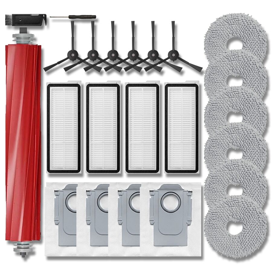 与 Roborock Qrevo S/Qrevo Plus/Qrevo Pro/Qrevo MaxV 机器人吸尘器兼容的替换备件，配件可拆卸刷子/主刷/滚刷、侧刷、HEPA 过滤器、拖把布和集尘袋。 - Roborock - 查看 1