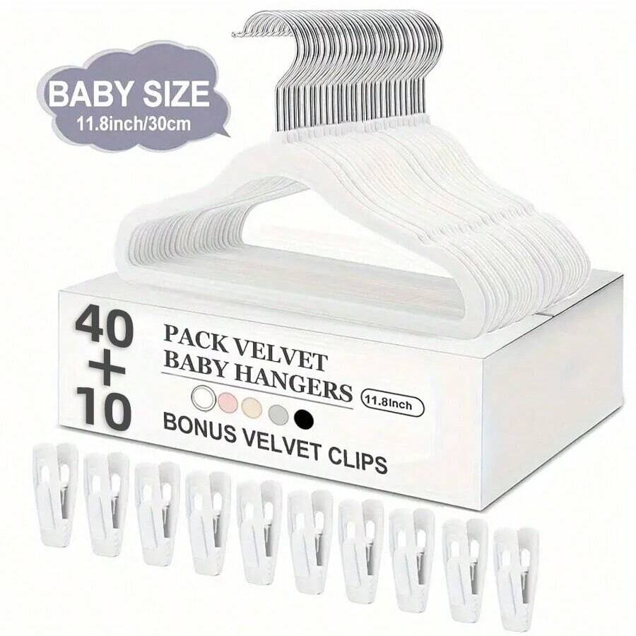 50 pièces/20 pièces/10 pièces/1 pièce Cintres pour enfants revêtus de floqué, Porte-vêtements durable antidérapant, Cintres bébé floqués - Cintres antidérapants convenant aux nourrissons et aux tout-petits, Vêtements de bébé - Porte-vêtements pour enfants de conception fine pour garde-robe, Essentiel pour le stockage domestique, Cadeau de nouveau-né