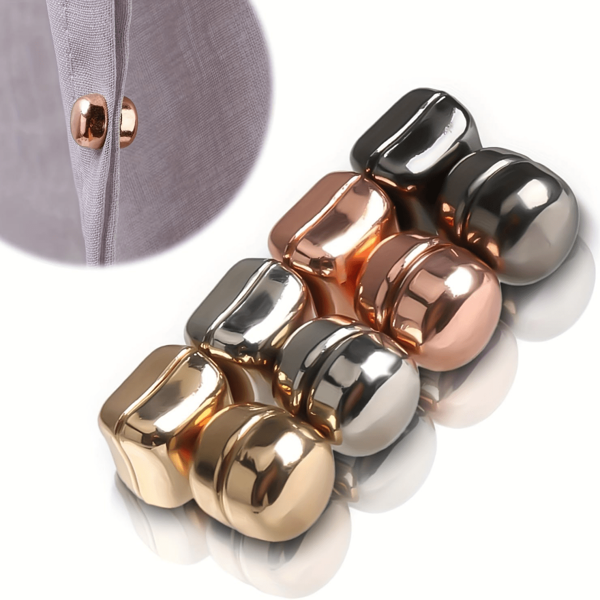 2/4/8pcs Detachable Magnetic Fasteners, Suitable For Square Collar - No Sewing Required, T-Shirt Tighten Fixers, Collar, Pants Leg, Scarf Fixers And Adjustable Buttons - Fashion Decorative Accessories