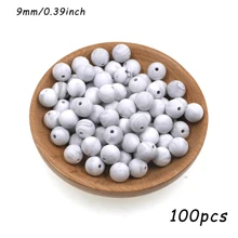 50 pezzi/100 pezzi, Assortimento di perline, perline in silicone di colore solido da 9mm/12mm/15mm, in vari colori, perline decorative, adatte per braccialetti fai-da-te, penne con perline, ecc.