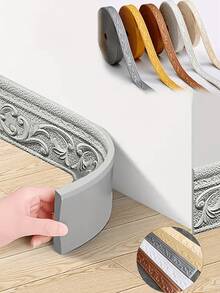 4 Rolls Of 2.3m Self-Adhesive Waterproof Wall Stickers, 8cm Wide - Foldable, Various Colors Available, Ideal For Home Decor, Great For Closing Gaps Around Corners And Picture Frames, Made Of Basic Plastic Material, Suitable For Wall Panel Applications, Multi-Functional Wall Stickers , Easy To Install And Decorate - Multicolor - View 2