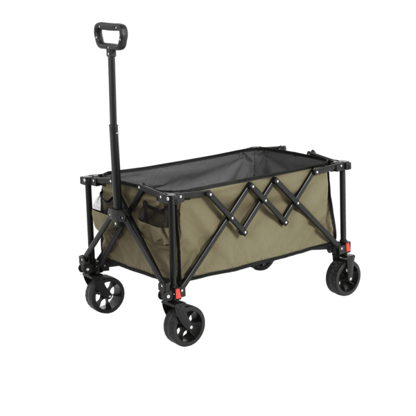 Carro plegable para jardín, asa ajustable, plegado y desmontaje rápido, ideal para acampar al aire libre, ir de compras y pescar.