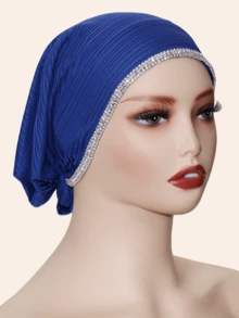 1 pieza Diadema elástica para mujer con diseño de cadena, rayas y decorada con rhinestones brillantes - Pañuelo de cadena de diamantes - Ver 12