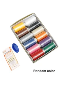 12 szt./39 szt. wielokolorowych szpulek nici do szycia, zestawy poliestrowych nici do szycia do szycia w domu, zawiera 16 szt. igieł i narzędzie do nawlekania - odporne na blaknięcie, dostępne w różnych kolorach, odpowiednie do krawiectwa i rękodzieła domowego, zawiera kolor biały