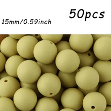 50 pezzi/100 pezzi, Assortimento di perline, perline in silicone di colore solido da 9mm/12mm/15mm, in vari colori, perline decorative, adatte per braccialetti fai-da-te, penne con perline, ecc.