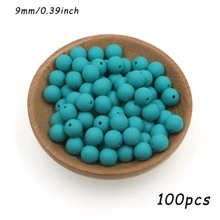 50 pezzi/100 pezzi, Assortimento di perline, perline in silicone di colore solido da 9mm/12mm/15mm, in vari colori, perline decorative, adatte per braccialetti fai-da-te, penne con perline, ecc.
