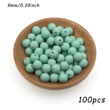 50 pezzi/100 pezzi, Assortimento di perline, perline in silicone di colore solido da 9mm/12mm/15mm, in vari colori, perline decorative, adatte per braccialetti fai-da-te, penne con perline, ecc.
