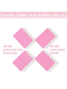 100PCS Nail Buffer, Buffer Block Nail File 100/180 Grit, Mini Nail Buffers Block Sponge Double Sided Nail File For Acrylic Nails Manicure Tools