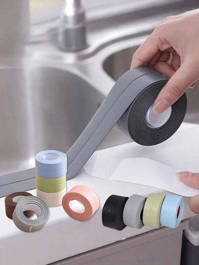 2卷自粘密封胶带，适用于浴室、厨房台面、烤箱、洗碗机，防水防潮，美化缝隙，也可用于窗台、墙角和墙缝的保护。